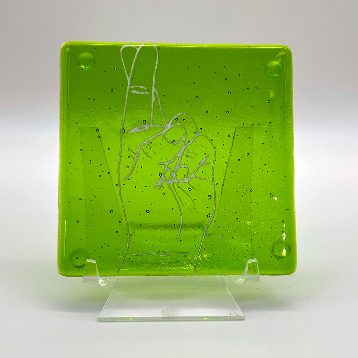 Lucky Crossed Fingers Single Coaster – Kiku Handmade