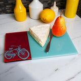 Bike 7x11" Fused Glass Cheese Plate