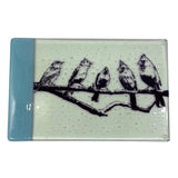 Birds on a Wire 7x11" Fused Glass Cheese Plate