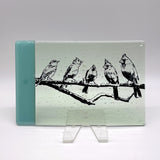 Birds On A Wire 7x11" Fused Glass Cheese Plate