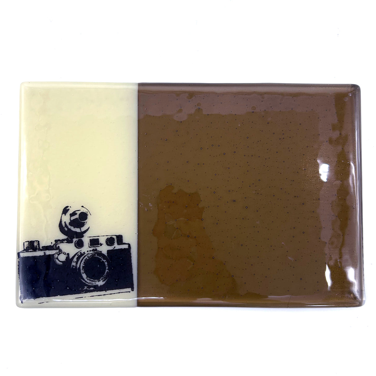Camera 7x11" Fused Glass Cheese Plate