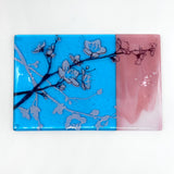 Cherry Blossom  7x11" Fused Glass Cheese Plate