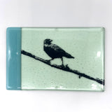 Crow 7x11" Fused Glass Cheese Plate