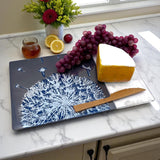 Dandelion 7x11" Fused Glass Cheese Plate