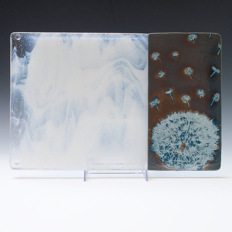 Dandelion 7x11" Fused Glass Cheese Plate