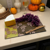 Falling Autumn Leaves 7x11" Fused Glass Cheese Plate