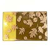 Falling Autumn Leaves 7x11" Fused Glass Cheese Plate