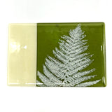 Fern Leaf  7x11" Fused Glass Cheese Plate