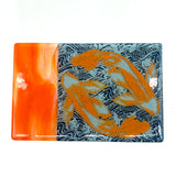 Koi 7x11" Fused Glass Cheese Plate