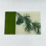 Pine Bough 7x11" Fused Glass Cheese Plate