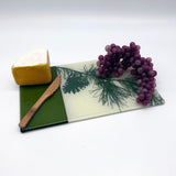 Pine Bough 7x11" Fused Glass Cheese Plate