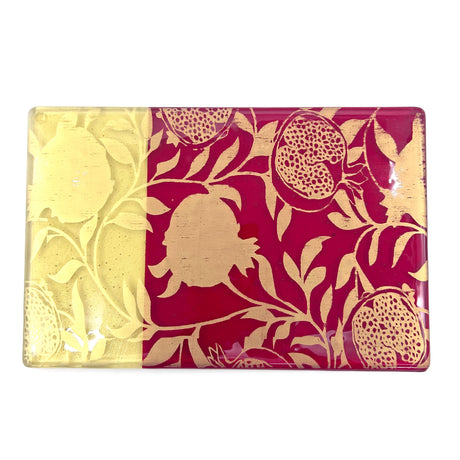 Pomegranate 7x11" Fused Glass Cheese Plate