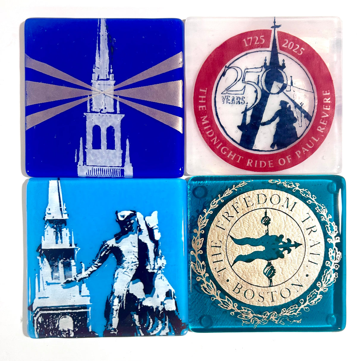 Custom Fused Glass 4" Coaster 4-pack (same design)