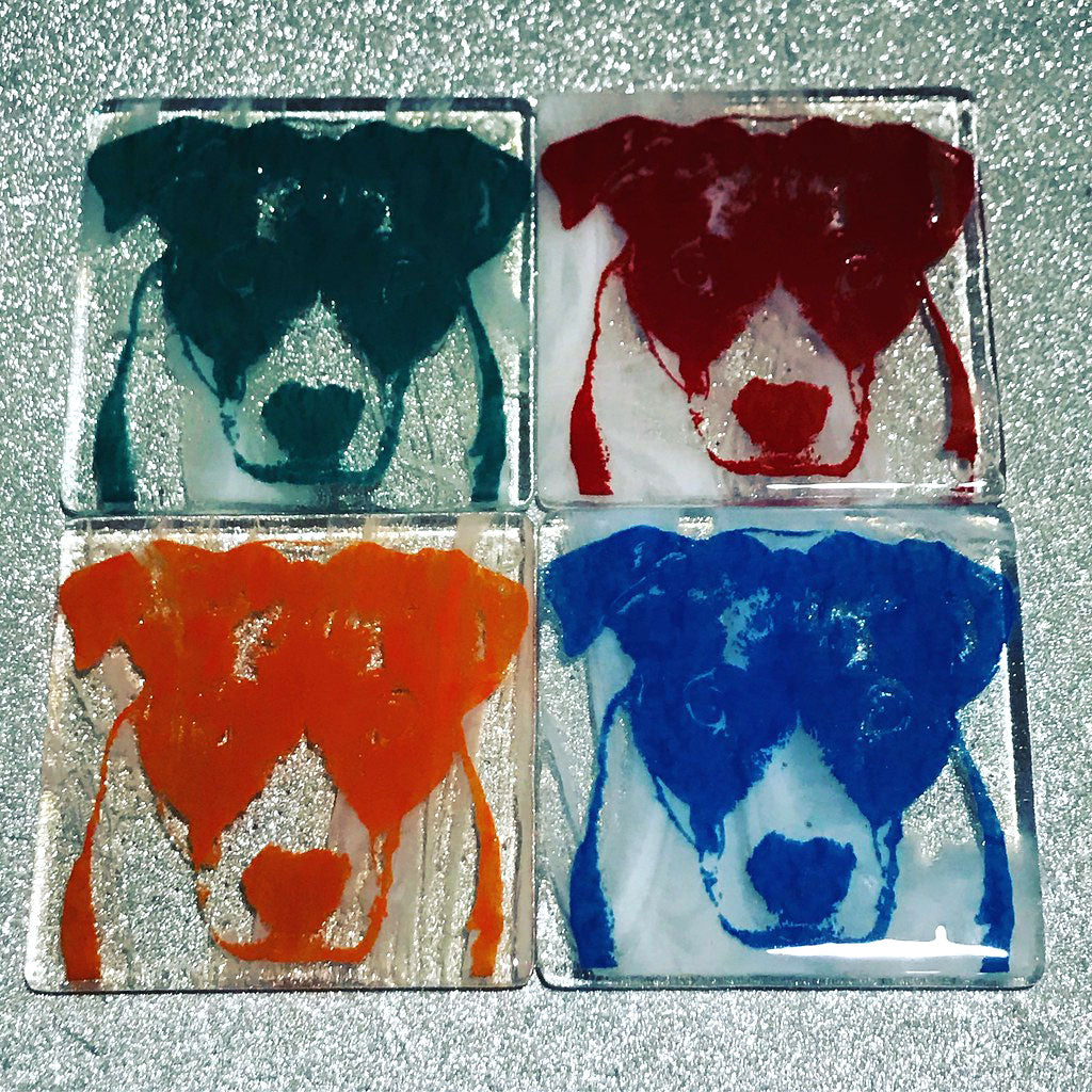 Custom Fused Glass 4" Coaster 4-pack (same design)