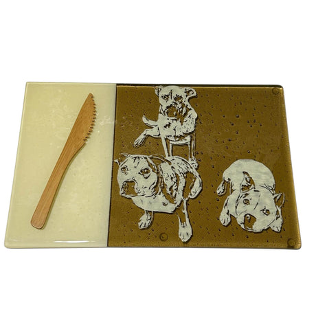 Custom  Fused Glass 11" Cheese Plate