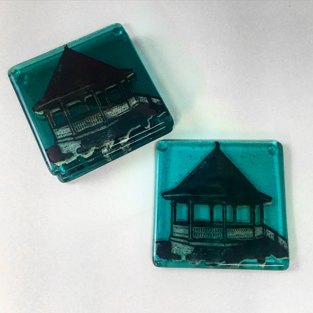 Custom Fused Glass 4" Coaster 4-pack (same design)