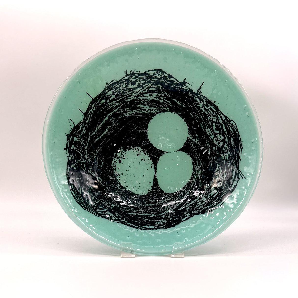 Bird's Nest Fused Glass Large 13" Serving Bowl | Made to order