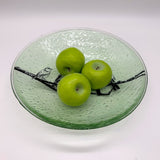 Birds On A Wire Fused Glass Large 13" Serving Bowl