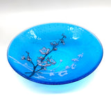 Cherry Blossom Fused Glass Large 13" Serving Bowl | Made to order
