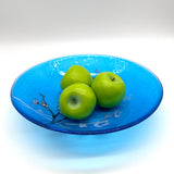 Cherry Blossom Fused Glass Large 13" Serving Bowl | Made to order