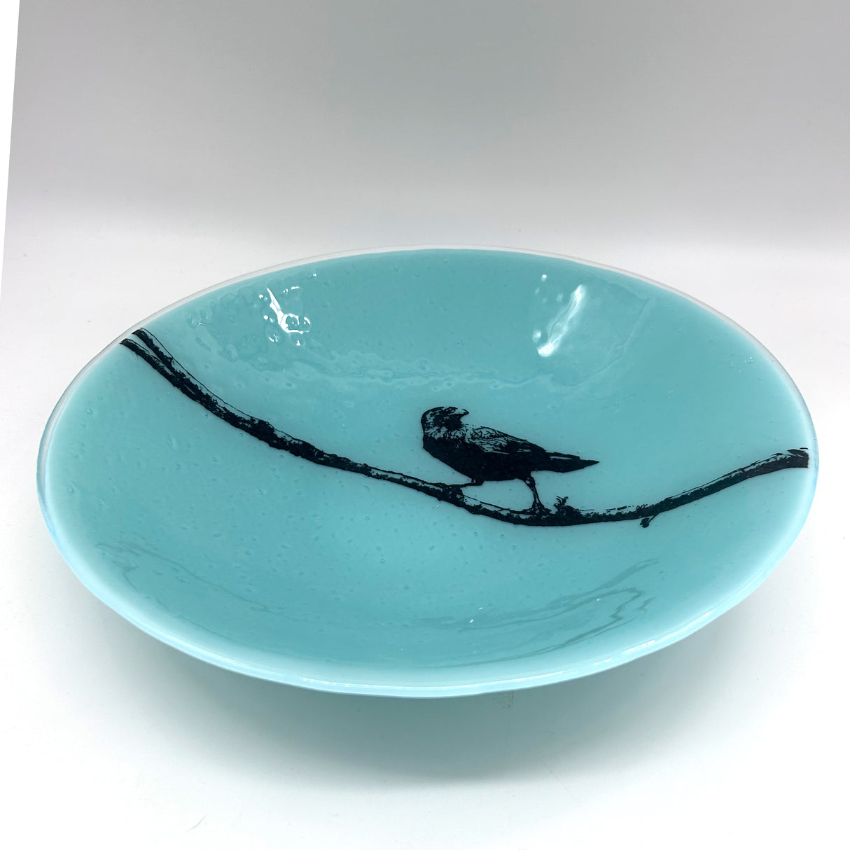 Crow Fused Glass Large 13" Serving Bowl | Made to order