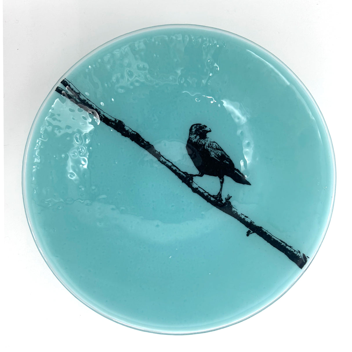 Crow Fused Glass Large 13" Serving Bowl | Made to order