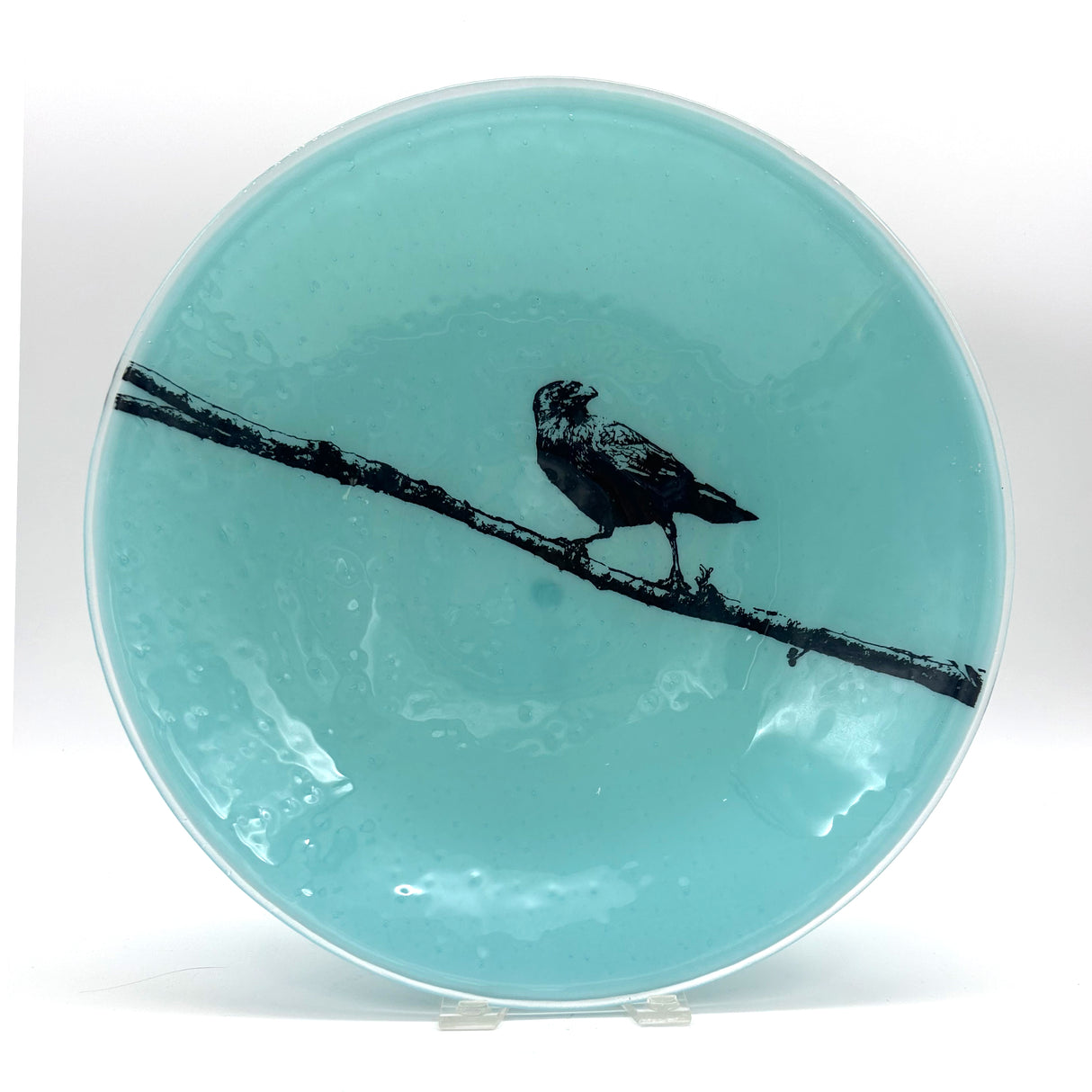 Crow Fused Glass Large 13" Serving Bowl | Made to order