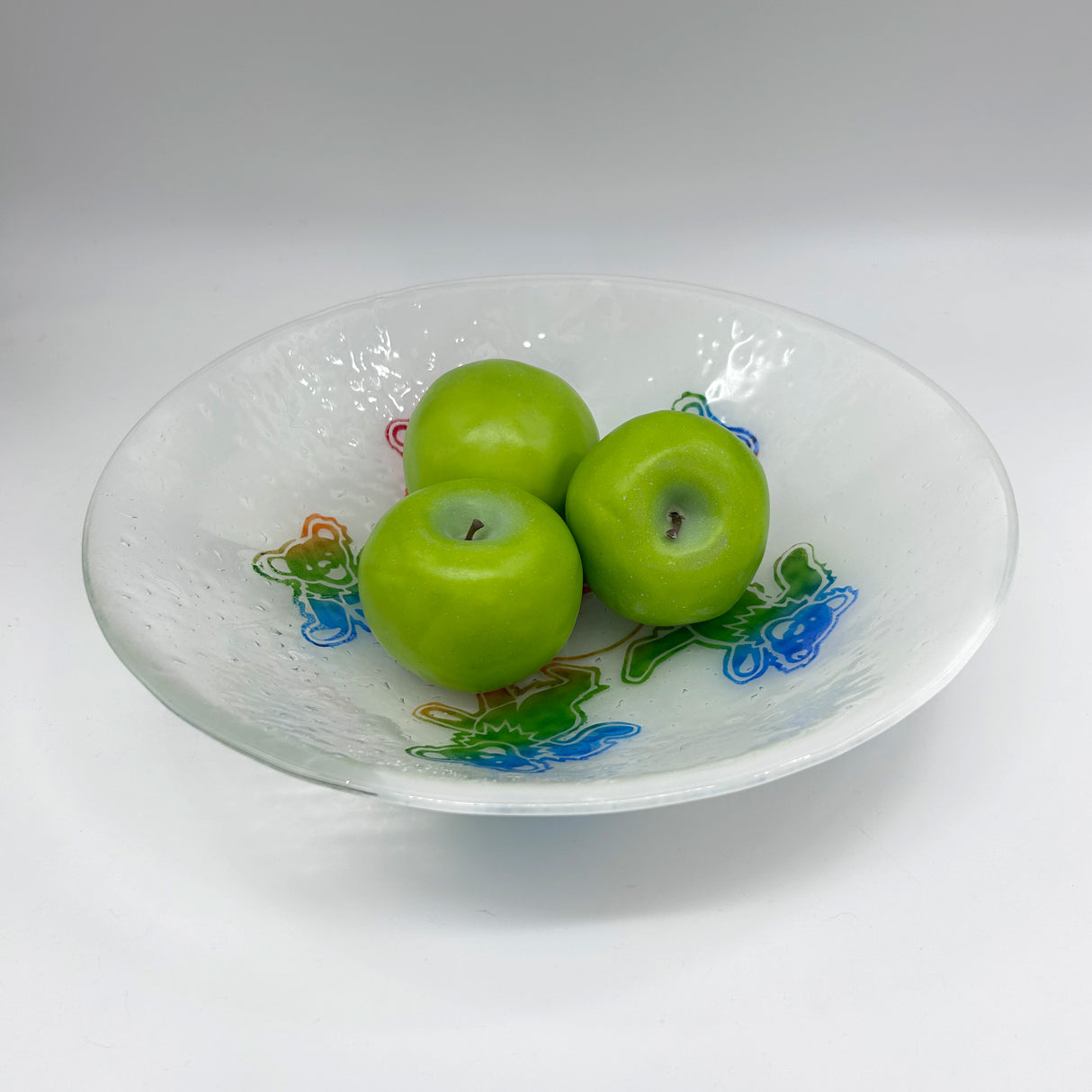 Deadhead Dancing Bears Fused Glass Large 13" Serving Bowl | Made to order