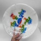 Deadhead Dancing Bears Fused Glass Large 13" Serving Bowl | Made to order