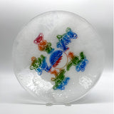 Deadhead Dancing Bears Fused Glass Large 13" Serving Bowl | Made to order