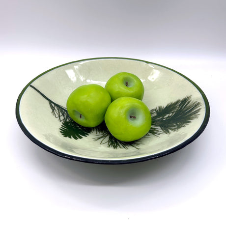 Pine Bough Fused Glass Large 13" Serving Bowl | Made to order