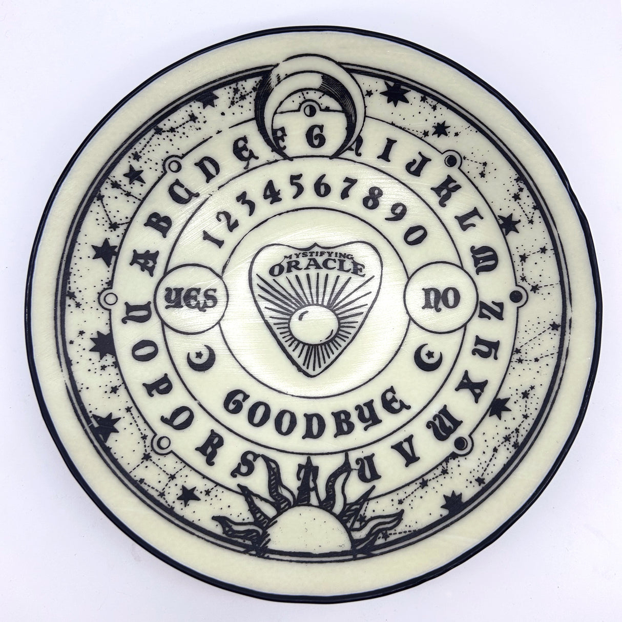 Witchy Ouija Board Fused Glass Large 13" Serving Bowl | Made to order