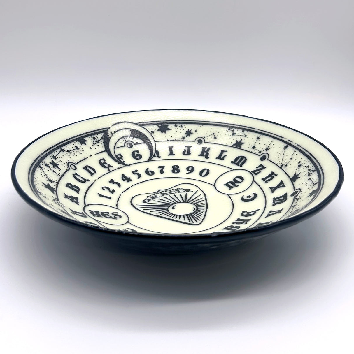 Witchy Ouija Board Fused Glass Large 13" Serving Bowl | Made to order