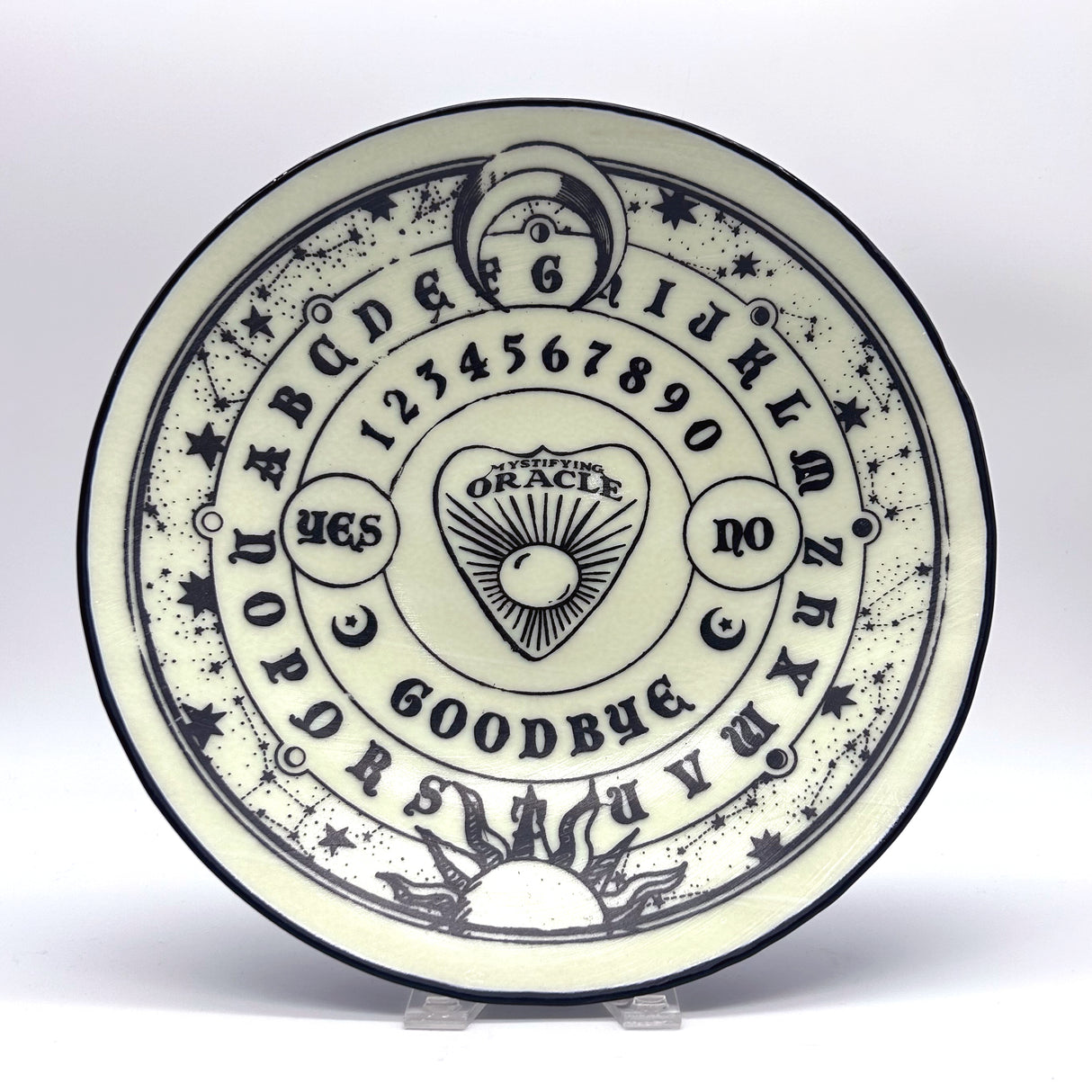 Witchy Ouija Board Fused Glass Large 13" Serving Bowl | Made to order