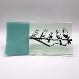 Birds on a Wire 15" Long Fused Glass Serving Platter