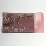 Cherry Blossom 15" Long Fused Glass Serving Platter - turquoise or plum