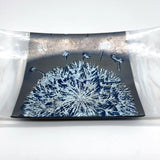 Dandelion 15" Long Fused Glass Serving Platter