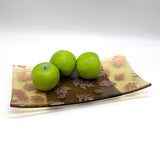 Falling Leaves Autumn 15" Long Fused Glass Serving Platter