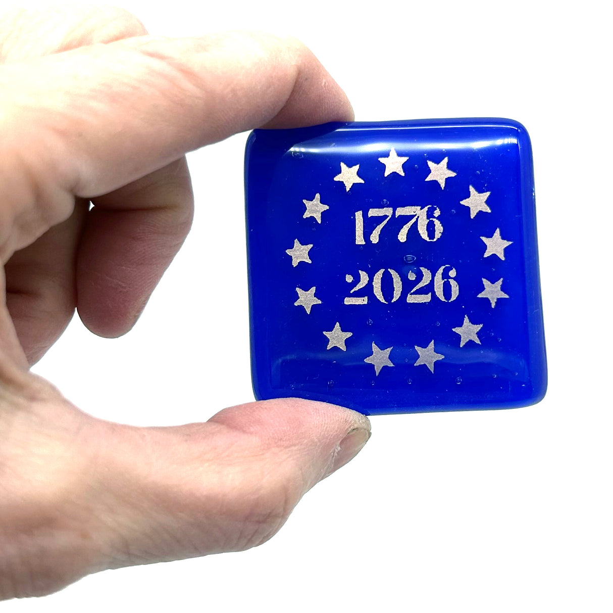1776-2026 Fused Glass 1.75" Handmade Magnet