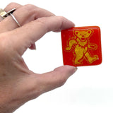 Deadhead Dancing Bear Handmade Fused Glass 1.75" Magnet