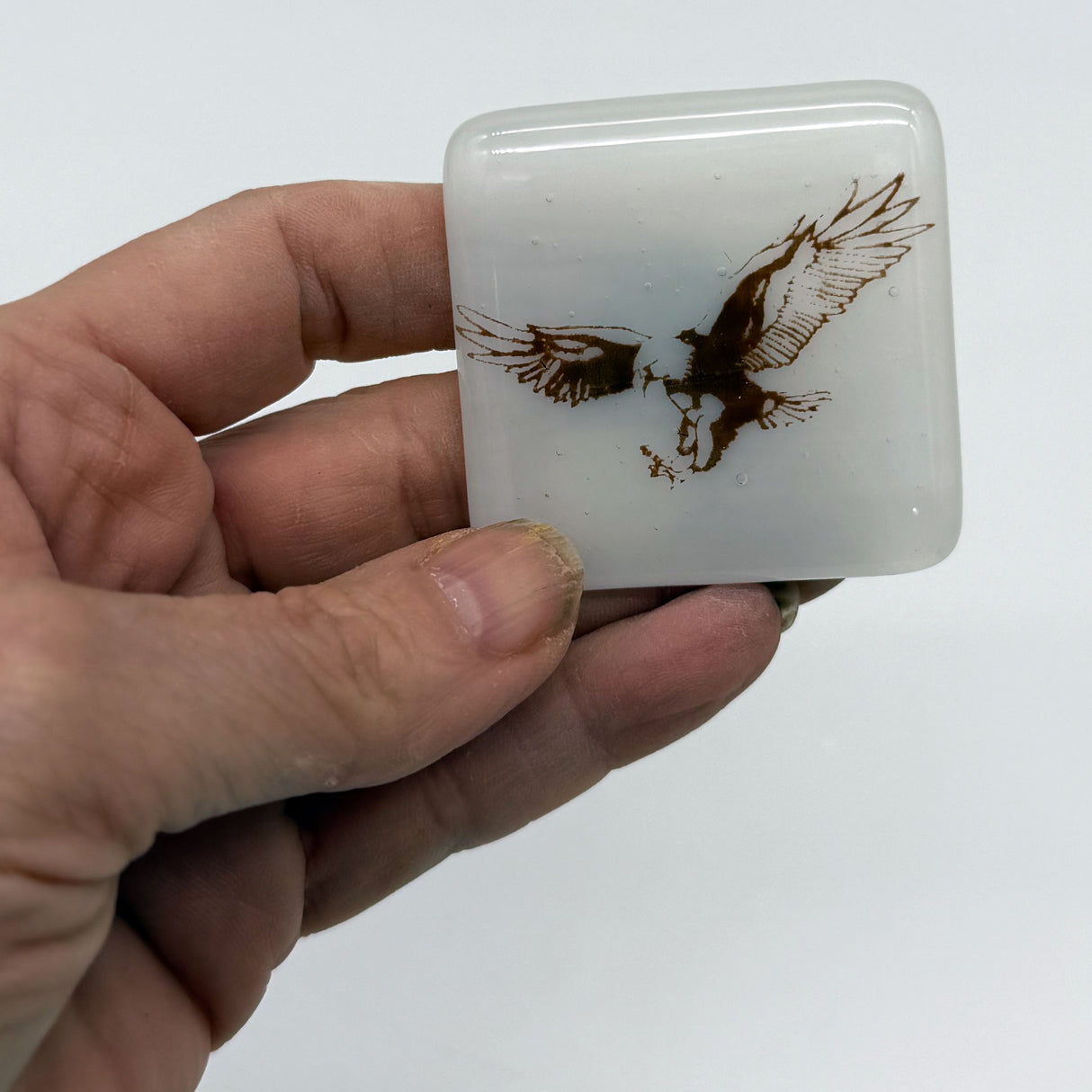Bald Eagle Glass 1.75" Handmade Magnet