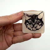 Kitty Fused Glass 1.75" Magnet
