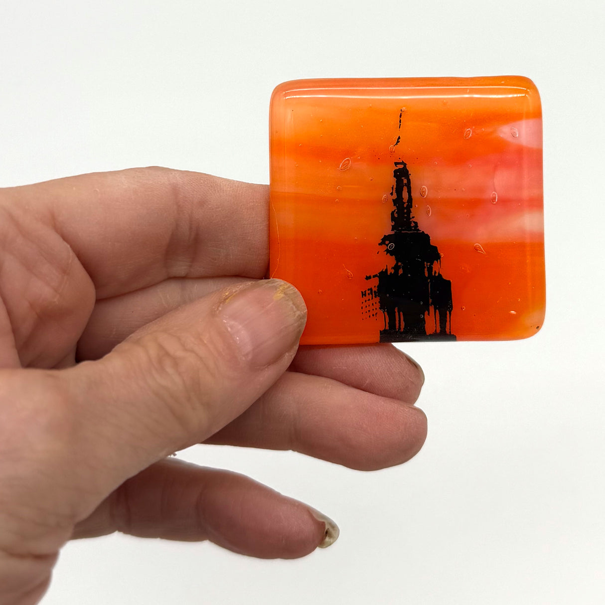 New York City Empire State Building Glass 1.75" Handmade Magnet