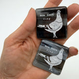 New York City Pigeon Glass 1.75" Handmade Magnet