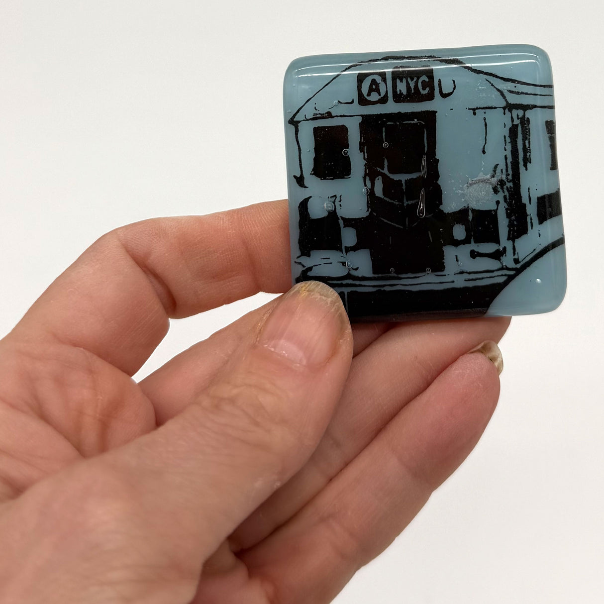 New York City Subway Glass 1.75" Handmade Magnet