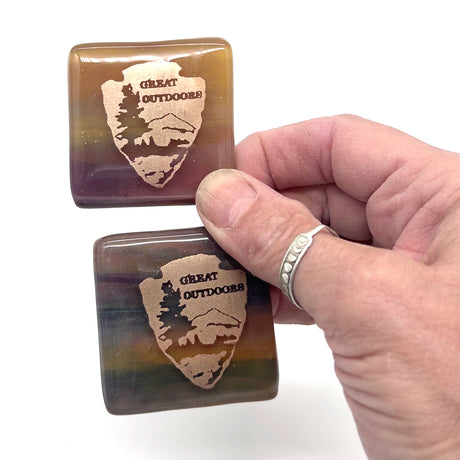 Great Outdoors National Parks Fused Glass 1.75" Handmade Magnet