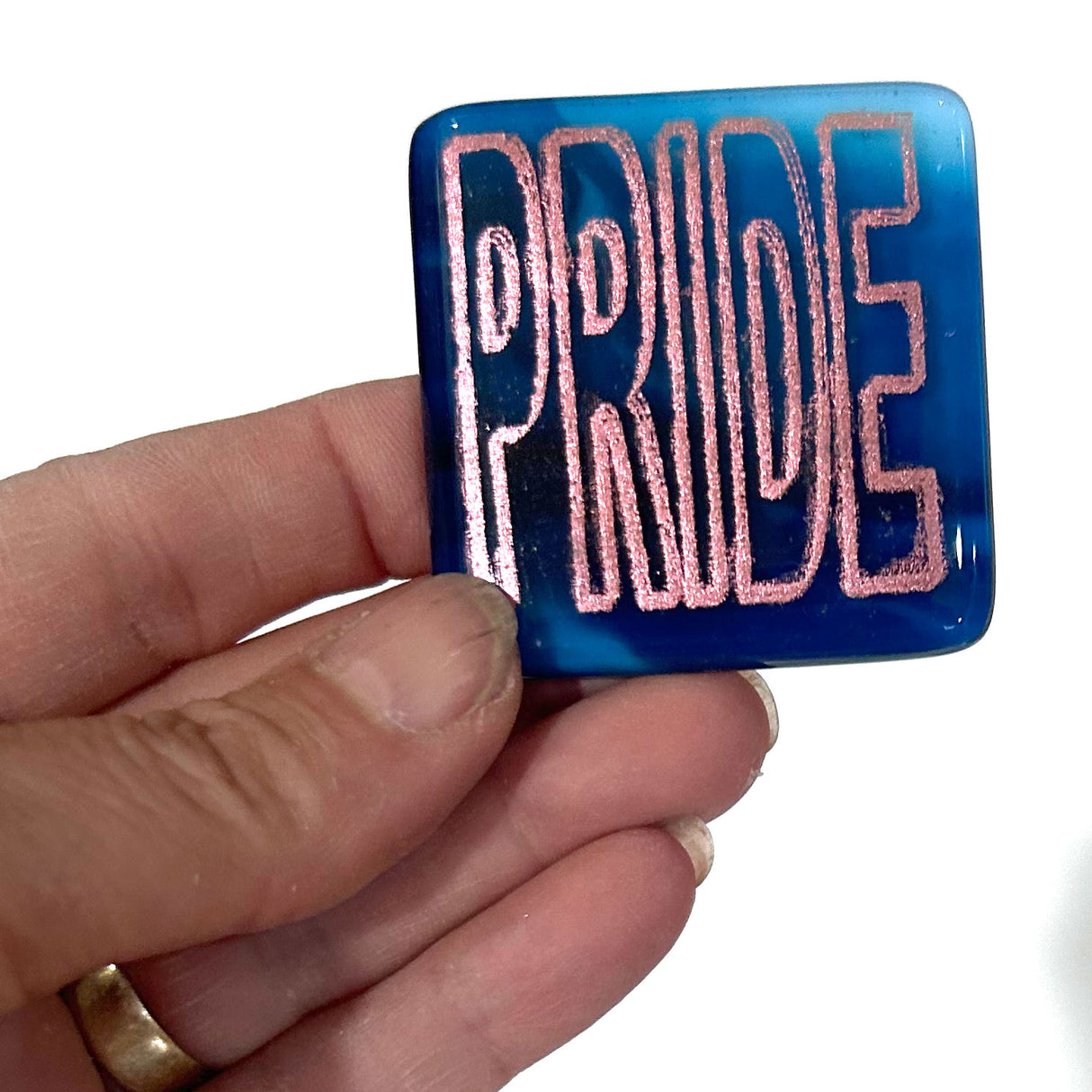 PRIDE Fused Glass 1.75" Handmade Magnet