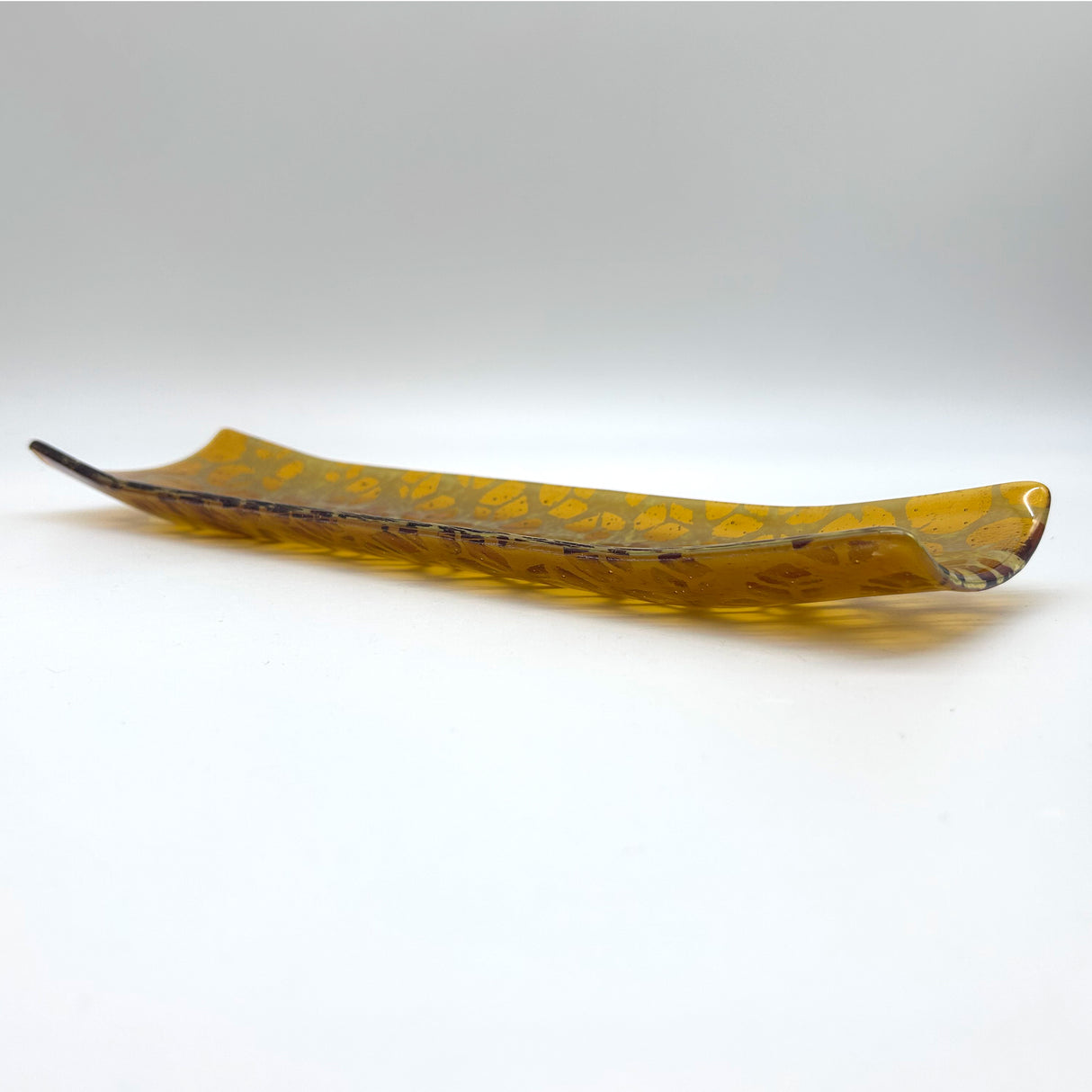 Honeybee 17" Fused Glass Channel Platter * Made to Order
