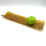 Honeybee 17" Fused Glass Channel Platter * Made to Order