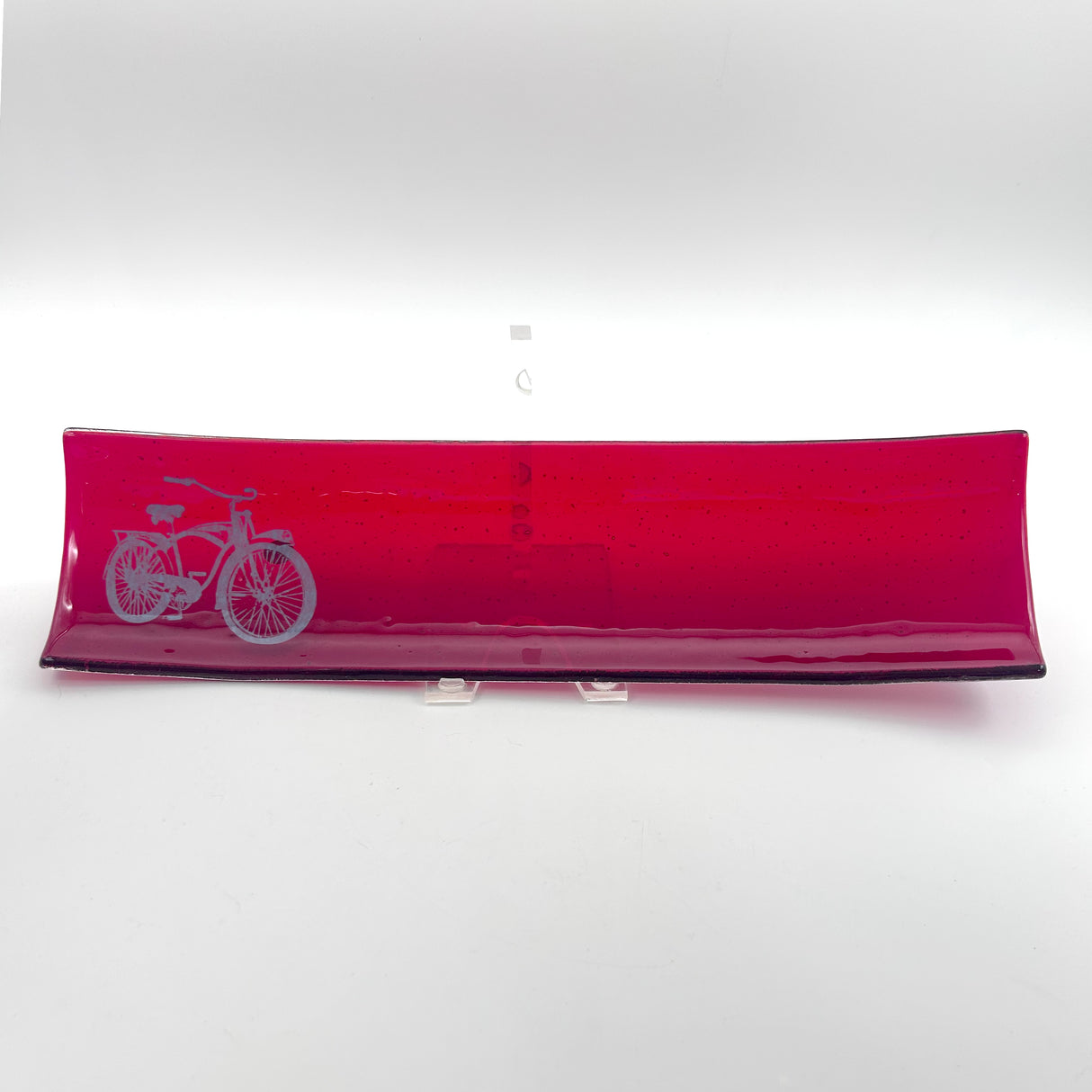 Bike 17" Fused Glass Channel Platter * Made to Order